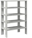 vidaXL Schuhregal Betongrau 61x32x87,5 cm Holzwerkstoff