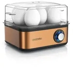 Arendo Eierkocher 8-fach, 500 W, Edelstahl, Warmhaltefunktion, H&auml;rtegrad