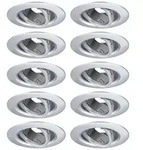 Paulmann Einbauleuchte 10er-Pack schwenkbar rund 90mm 30&deg; GU10 max. 10x10W ...