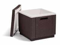 Allibert ICE Cube braun, Kühlbox, Beistelltisch, Deckel abnehmbar -...