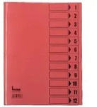 Bene Ordnungsmappe Trend DIN A4 Rot Hartpappe (RC) 12-teilig 24,4 x 31,2 cm