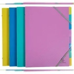 Exacompta 56190E 8x F&auml;chermappe f&uuml;r A4 aus Polypropylen mit Gummizug, 3...