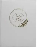 Exacompta 47632E G&auml;stebuch, 100 Seiten, Goldschnitt, Ringflower - Wei&szlig;