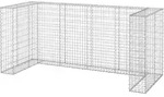 vidaXL Gabionenwand f&uuml;r M&uuml;lltonnen Verzinkter Stahl 254x100x110 cm