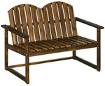 Outsunny - Gartenbank - 114L x 63B x 86H cm - verkohlt