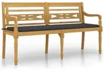 vidaXL Batavia-Bank mit Anthrazit Kissen 150 cm Massivholz Teak