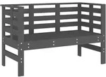 vidaXL Gartenbank Grau 111,5x53x71 cm Massivholz Kiefer