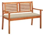 vidaXL 2-Sitzer-Gartenbank mit Auflage 120 cm Massivholz Eukalyptus