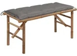 vidaXL Klappbare Gartenbank mit Auflage 118 cm Bambus