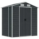 vidaXL Ger&auml;tehaus Anthrazit 191x130x198 cm Verzinkter Stahl
