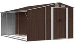 vidaXL Ger&auml;tehaus Braun 277x365,5x179 cm Verzinkter Stahl