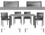 acamp Tischgruppe 4x 56441 Jersey + Tisch 56669 Extensio 1 Platte