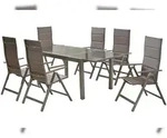 Merxx Taviano Set 7tlg., 6 Klappsessel, 1 Tisch 160 (220) x 90 cm,