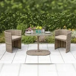 Merxx Ancona Set 3tlg., 2 Sessel, 1 Tisch 100 x 50 cm, Stahl