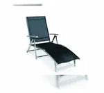 Merxx Deckchair, Aluminium-/Stahlgestell/Textil, Silber/Schwarz