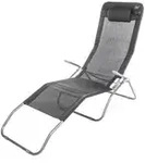 Merxx Wellnessliege XXL, Stahl/Textil, Silber/Schwarz