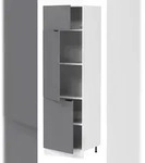VCM K&uuml;chenm&ouml;bel Unterschrank Fasola Wei&szlig; / Anthrazit H. 207 x B. 60 x T. 57...