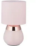Relaxdays Nachttischlampe mit Touch, Tischlampe Wohn- & Schlafzimmer, Stoffschirm,