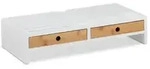 Relaxdays Monitorst&auml;nder, 2 Schubladen, PC-Erh&ouml;hung f&uuml;r Schreibtisch, HxBxT: 12 x