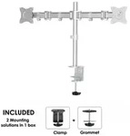 Neomounts by star NM-D135DSILVER 2fach Monitor-Tischhalterung 25,4 cm (10") - 76,2 cm