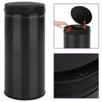 vidaXL Automatischer Sensor-M&uuml;lleimer 80 L Kohlenstoffstahl Schwarz