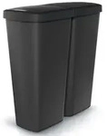 Monzana KEDEN&reg; M&uuml;lleimer K&uuml;che 50L 2 F&auml;cher mit Deckel Schwarz