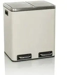 Abfallsammler / M&uuml;lltrennsystem Clean 9 - 30L (2x15L) Stahl beige hjh OFFICE