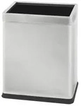PROREGAL Doppelwandiger eckiger Edelstahl Papierkorb | 10 Liter, HxBxT
