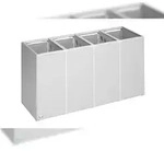 PROREGAL Robustes Abfall- und Wertstoffsammelsystem 4-Fach | ohne Deckel | 40...