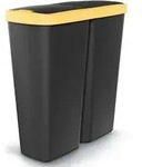 Monzana KEDEN&reg; M&uuml;lleimer K&uuml;che 50L 2 F&auml;cher mit Deckel Schwarz Gelb