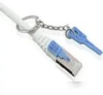 Patchkabel RJ45, CAT6A 500Mhz, 1.0m, grau, S-STP(S/FTP), mit Schloss, AWG26