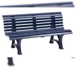 Blome Gartenbank Helgoland 3-Sitzer, 2 Standf&uuml;&szlig;en & Lehne, Blau, von PROREGAL