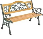 tectake Gartenbank Kathi 2-Sitzer aus Holz und Gusseisen 124x60x83cm Braun