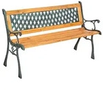 tectake Gartenbank Tamara 2-Sitzer aus Holz und Gusseisen 128x51x73cm Braun
