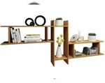 VCM Sirola Maxi Regal Wandmontage mit 5 F&auml;chern Buche dekor.