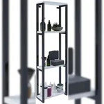 VCM Badm&ouml;bel Hochschrank Bitila Schwarz / Wei&szlig; H. 112 x B. 35 x T. 15 cm