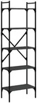vidaXL B&uuml;cherregal 5 F&auml;cher Schwarz 56x31,5x174 cm Holzwerkstoff