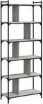 vidaXL B&uuml;cherregal 6 B&ouml;den Grau Sonoma 76x32x192 cm Holzwerkstoff