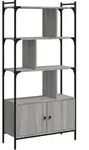 vidaXL B&uuml;cherregal mit T&uuml;ren Grau Sonoma 76,5x30x154,5cm Holzwerkstoff