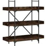 vidaXL B&uuml;cherregal 3 B&ouml;den R&auml;uchereiche 100x33x108,5 cm Holzwerkstoff
