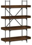 vidaXL B&uuml;cherregal 4 B&ouml;den Braun Eiche-Optik 100x33x145,5 cm