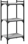 vidaXL B&uuml;cherregal 3 B&ouml;den Grau Sonoma 40x30x86 cm Holzwerkstoff