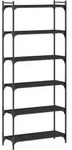 vidaXL B&uuml;cherregal 6 B&ouml;den Schwarz 80x30x188 cm Holzwerkstoff