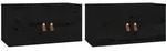 vidaXL Wandschr&auml;nke 2 Stk. Schwarz 60x30x30 cm Massivholz Kiefer