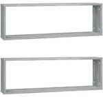 vidaXL Wandregale 2 Stk. Grau Sonoma 80x15x26,5 cm Holzwerkstoff