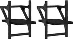 vidaXL Wandregale mit Stangen 2 Stk. Schwarz 20x25x30 cm