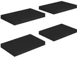 vidaXL Schweberegale 4 Stk. Schwarz 40x23x3,8 cm MDF