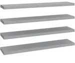 vidaXL Schwebende Wandregale 4 Stk. Grau 120x23,5x3,8 cm MDF