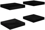 vidaXL Schweberegale 4 Stk. Hochglanz-Schwarz 23x23,5x3,8 cm MDF