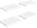 vidaXL Schweberegale 4 Stk. Wei&szlig; 40x23x3,8 cm MDF